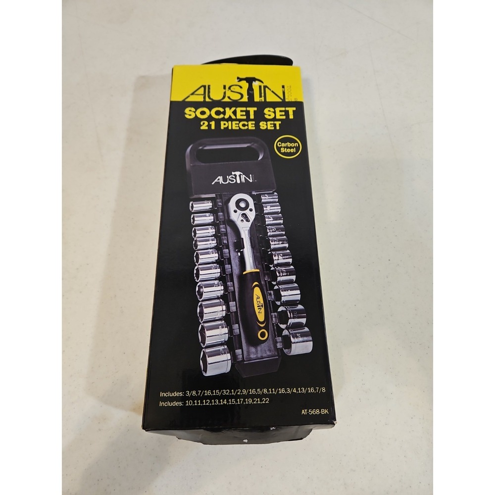 Austin Tools 21 Pc. Socket‎ Set Carbon Steel New In Box